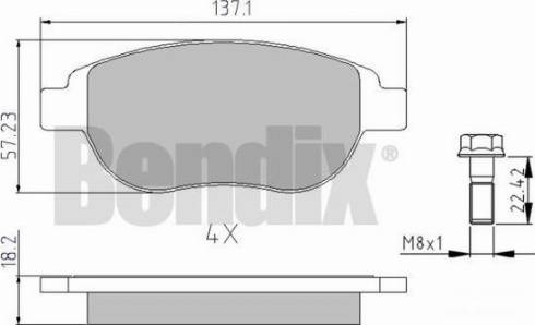 BENDIX 510381 - Kit de plaquettes de frein, frein à disque cwaw.fr