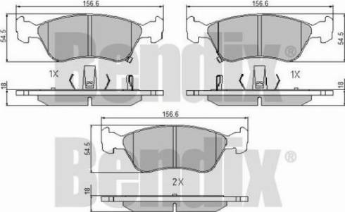 BENDIX 510339 - Kit de plaquettes de frein, frein à disque cwaw.fr