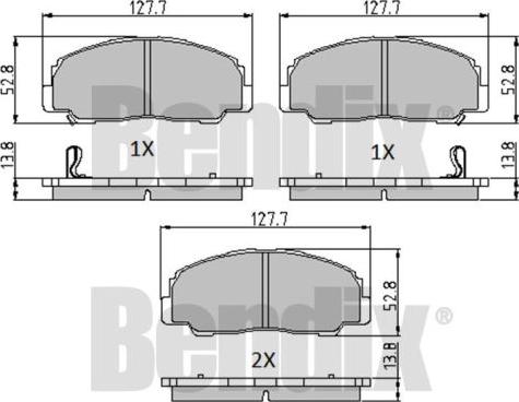 BENDIX 510330 - Kit de plaquettes de frein, frein à disque cwaw.fr