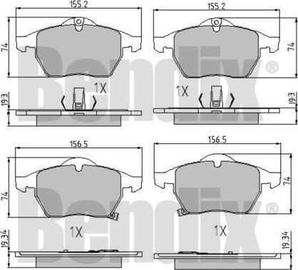 BENDIX 510338 - Kit de plaquettes de frein, frein à disque cwaw.fr