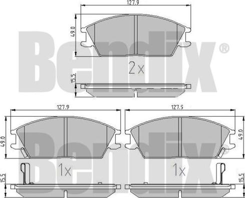 BENDIX 510320 - Kit de plaquettes de frein, frein à disque cwaw.fr