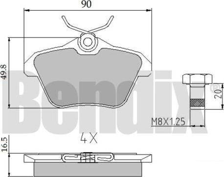 BENDIX 510323 - Kit de plaquettes de frein, frein à disque cwaw.fr