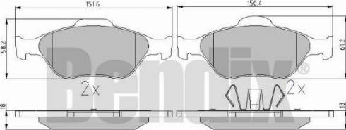 BENDIX 510374 - Kit de plaquettes de frein, frein à disque cwaw.fr