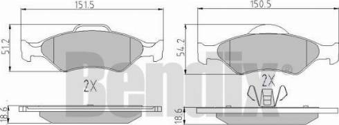 BENDIX 510375 - Kit de plaquettes de frein, frein à disque cwaw.fr