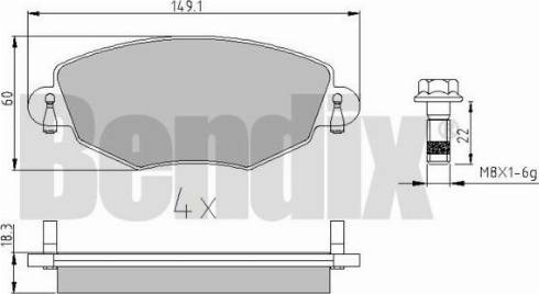 BENDIX 510371 - Kit de plaquettes de frein, frein à disque cwaw.fr