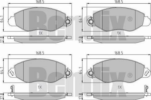 BENDIX 510373 - Kit de plaquettes de frein, frein à disque cwaw.fr