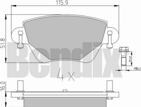 BENDIX 510372 - Kit de plaquettes de frein, frein à disque cwaw.fr