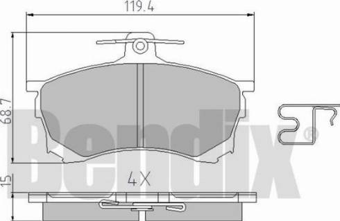 BENDIX 510294 - Kit de plaquettes de frein, frein à disque cwaw.fr