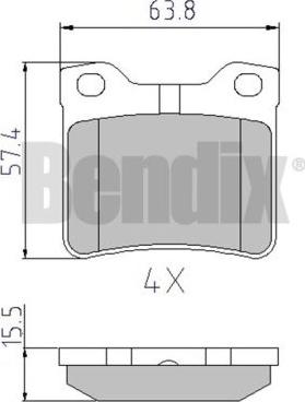 BENDIX 510297 - Kit de plaquettes de frein, frein à disque cwaw.fr