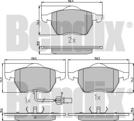 BENDIX 510244 - Kit de plaquettes de frein, frein à disque cwaw.fr