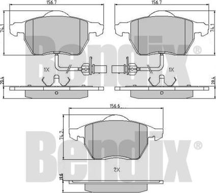 BENDIX 510243 - Kit de plaquettes de frein, frein à disque cwaw.fr