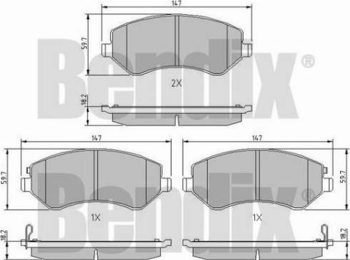 BENDIX 510247 - Kit de plaquettes de frein, frein à disque cwaw.fr