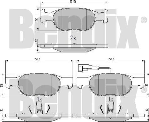 BENDIX 510259 - Kit de plaquettes de frein, frein à disque cwaw.fr