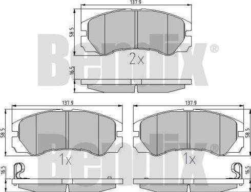 BENDIX 510254 - Kit de plaquettes de frein, frein à disque cwaw.fr