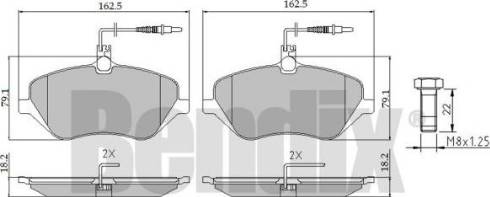 BENDIX 510250 - Kit de plaquettes de frein, frein à disque cwaw.fr