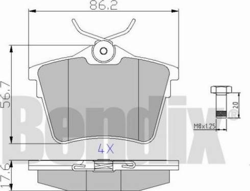 BENDIX 510251 - Kit de plaquettes de frein, frein à disque cwaw.fr