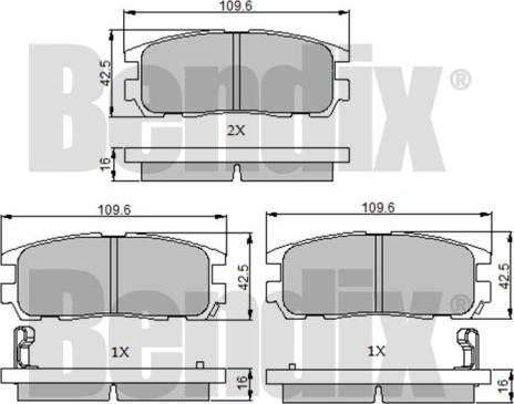 BENDIX 510253 - Kit de plaquettes de frein, frein à disque cwaw.fr