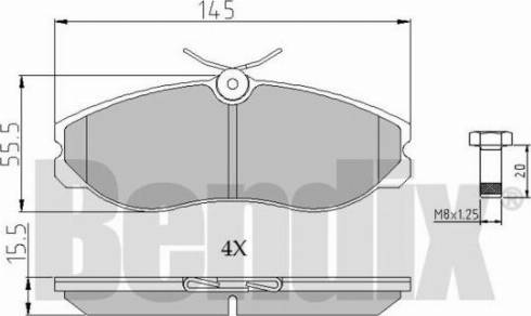 BENDIX 510257 - Kit de plaquettes de frein, frein à disque cwaw.fr