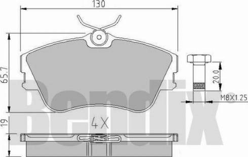 BENDIX 510264 - Kit de plaquettes de frein, frein à disque cwaw.fr