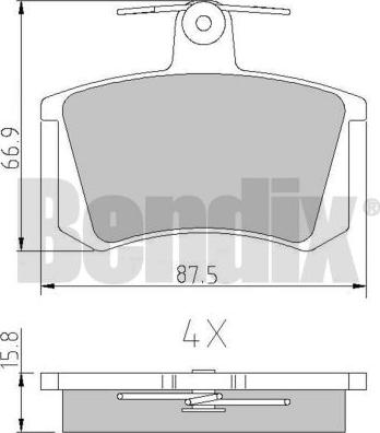 BENDIX 510265 - Kit de plaquettes de frein, frein à disque cwaw.fr