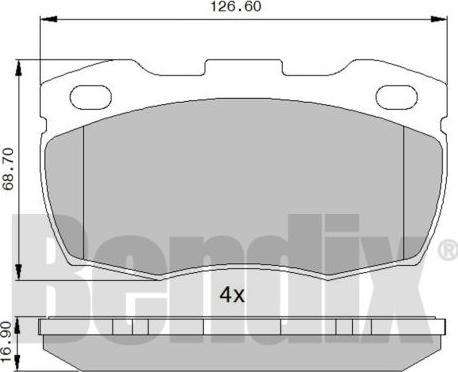 BENDIX 510260 - Kit de plaquettes de frein, frein à disque cwaw.fr