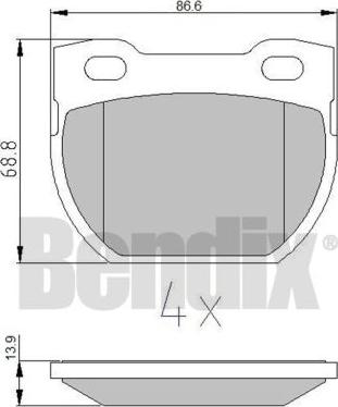 BENDIX 510261 - Kit de plaquettes de frein, frein à disque cwaw.fr