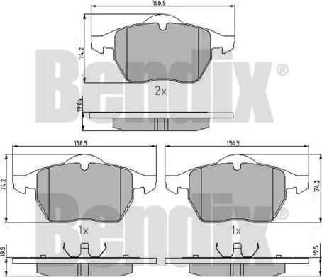 BENDIX 510263 - Kit de plaquettes de frein, frein à disque cwaw.fr