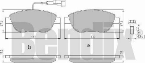 BENDIX 510205 - Kit de plaquettes de frein, frein à disque cwaw.fr