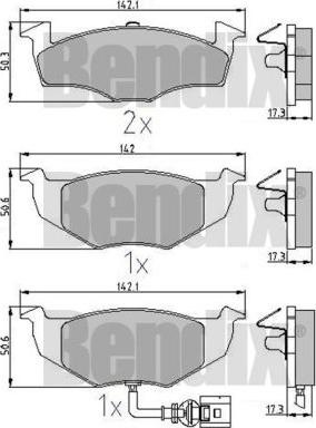 BENDIX 510216 - Kit de plaquettes de frein, frein à disque cwaw.fr