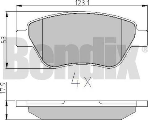 BENDIX 510211 - Kit de plaquettes de frein, frein à disque cwaw.fr