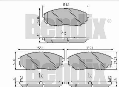 BENDIX 510217 - Kit de plaquettes de frein, frein à disque cwaw.fr