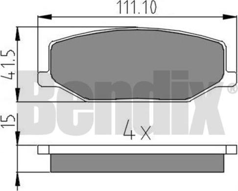 BENDIX 510286 - Kit de plaquettes de frein, frein à disque cwaw.fr