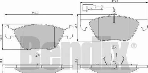 BENDIX 510288 - Kit de plaquettes de frein, frein à disque cwaw.fr