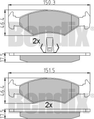 BENDIX 510282 - Kit de plaquettes de frein, frein à disque cwaw.fr