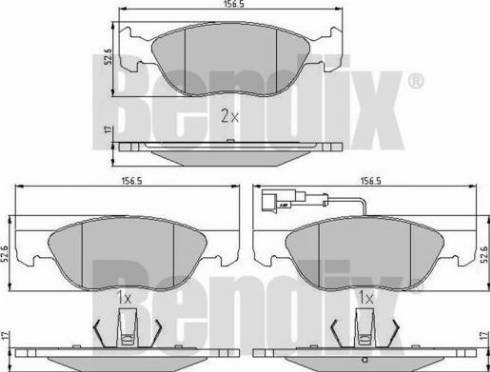 BENDIX 510287 - Kit de plaquettes de frein, frein à disque cwaw.fr