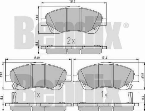 BENDIX 510235 - Kit de plaquettes de frein, frein à disque cwaw.fr