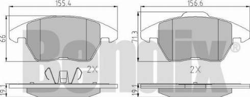 BENDIX 510238 - Kit de plaquettes de frein, frein à disque cwaw.fr