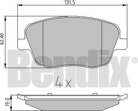 BENDIX 510233 - Kit de plaquettes de frein, frein à disque cwaw.fr