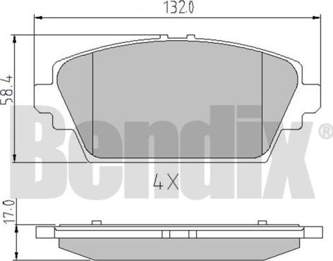 BENDIX 510232 - Kit de plaquettes de frein, frein à disque cwaw.fr