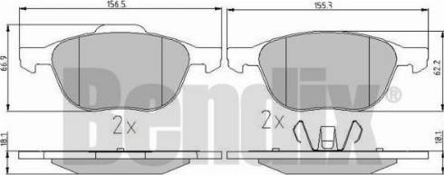 BENDIX 510237 - Kit de plaquettes de frein, frein à disque cwaw.fr