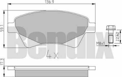 BENDIX 510229 - Kit de plaquettes de frein, frein à disque cwaw.fr