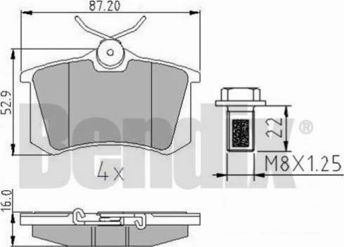 BENDIX 510225 - Kit de plaquettes de frein, frein à disque cwaw.fr