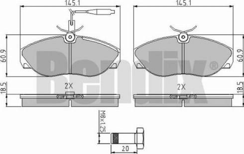 BENDIX 510276 - Kit de plaquettes de frein, frein à disque cwaw.fr