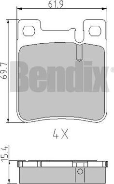 BENDIX 510278 - Kit de plaquettes de frein, frein à disque cwaw.fr