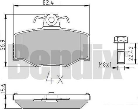 BENDIX 510277 - Kit de plaquettes de frein, frein à disque cwaw.fr