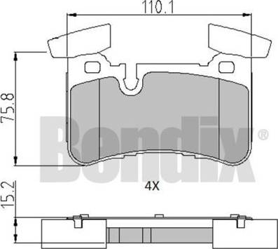 BENDIX 510790 - Kit de plaquettes de frein, frein à disque cwaw.fr