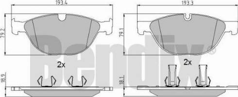 BENDIX 510791 - Kit de plaquettes de frein, frein à disque cwaw.fr