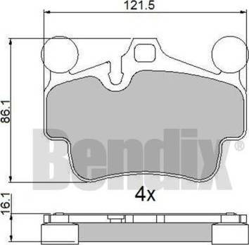 BENDIX 510740 - Kit de plaquettes de frein, frein à disque cwaw.fr