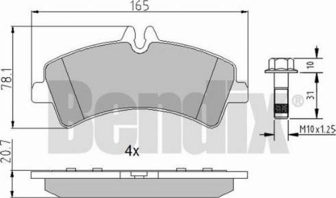 BENDIX 510741 - Kit de plaquettes de frein, frein à disque cwaw.fr