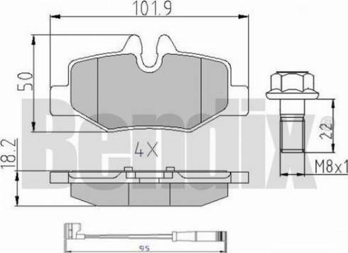 BENDIX 510742 - Kit de plaquettes de frein, frein à disque cwaw.fr